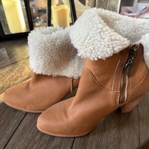 UGG Brown Shearling Heeled Boots